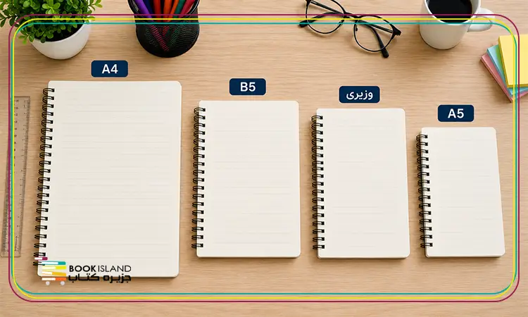 مقایسه دفتر A4، A5، B5 و وزیری